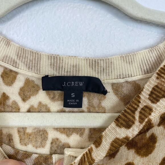 J. crew Leopard Print 100% Merino Wool Button-Down Cardigan Sweater - Picture 8 of 10